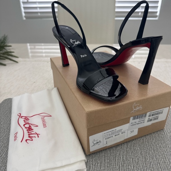 Christian Louboutin Black and Red Platform Sandals - Picture 4 of 5
